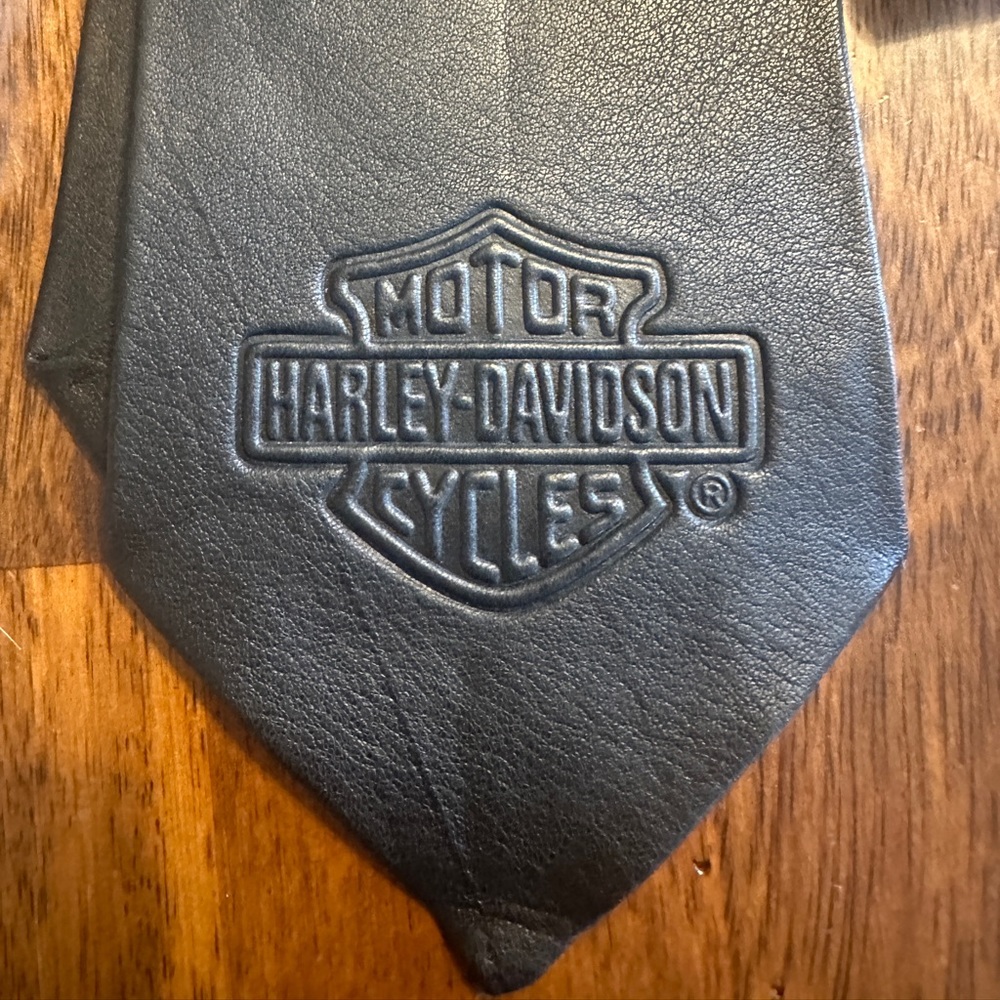 Vintage Leather Harley Davidson Tie